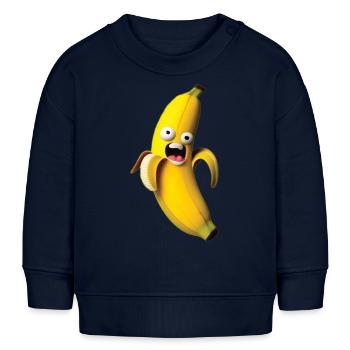Banane folle - Sweat bébé bio Stanley/Stella - bleu marine - Devant
