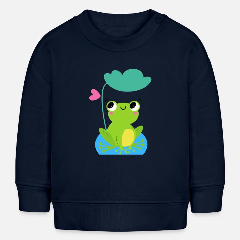 Grenouille mignonne - Sweat bébé bio Stanley/Stella - bleu marine