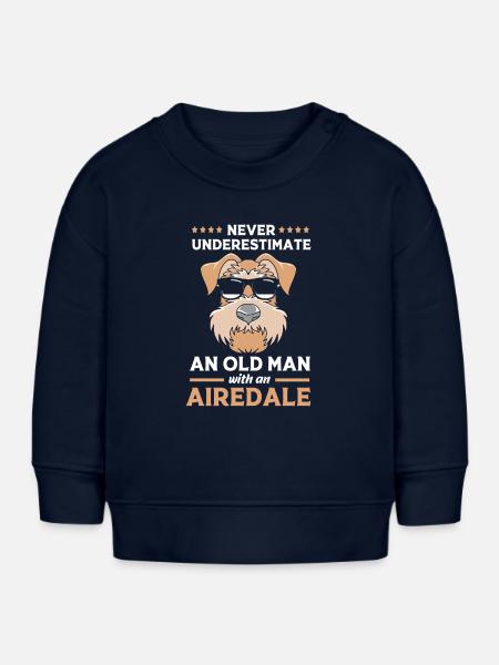 Airedale Terrier - Baby Organic Sweatshirt Baby Changer von Stanley/Stella - Navy