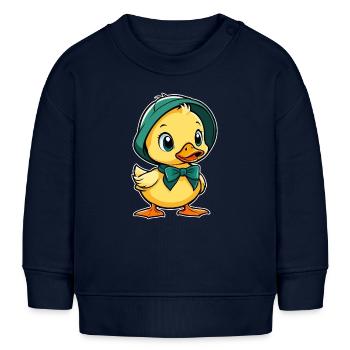 Kleine süße Ente, Babyente - Baby Organic Sweatshirt Baby Changer von Stanley/Stella - Navy - Vorne