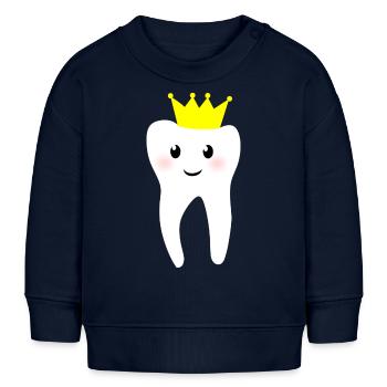 Zahn mit Krone - Baby Organic Sweatshirt Baby Changer von Stanley/Stella - Navy - Vorne