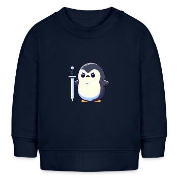 Tiny Penguin Warrior - Baby Sweatshirt by Stanley/Stella - navy - Front