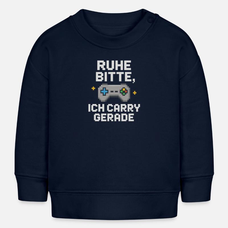 Silence Please Pixel Controller Graphiques - Sweat bébé bio Stanley/Stella - bleu marine