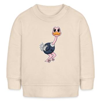 Strauß Motiv Zootiere - Baby Organic Sweatshirt Baby Changer von Stanley/Stella - Natur - Vorne