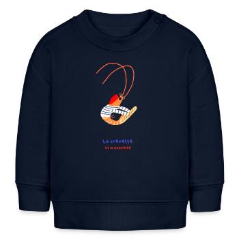 Garnelen und französisches Baguette - Baby Organic Sweatshirt Baby Changer von Stanley/Stella - Navy - Vorne