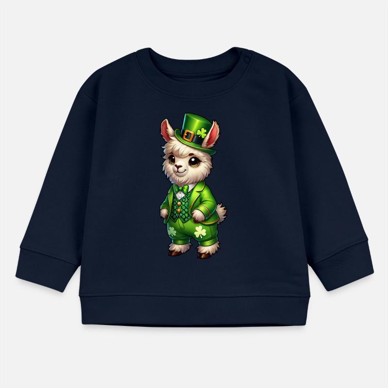 Doux lama Dessin animé de la Saint-Patrick Sweat bébé bio Stanley/Stella