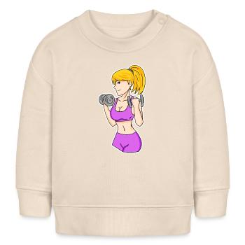 Fitness Frau Hanteln - Baby Organic Sweatshirt Baby Changer von Stanley/Stella - Natur - Vorne