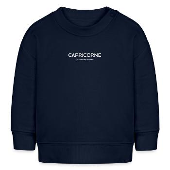 Capricorne - Un potentiel énorme - Sweat bébé bio Stanley/Stella - bleu marine - Devant