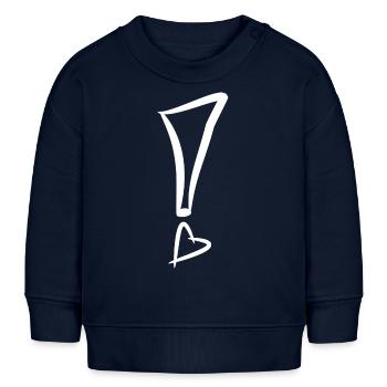Exclamation mark with heart white vector gift - Baby Sweatshirt by Stanley/Stella - navy - Front