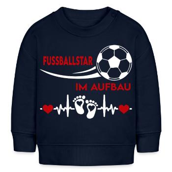 Fußball Fußballstar wird geladen Babybody Sprüche - Baby Organic Sweatshirt Baby Changer von Stanley/Stella - Navy - Vorne