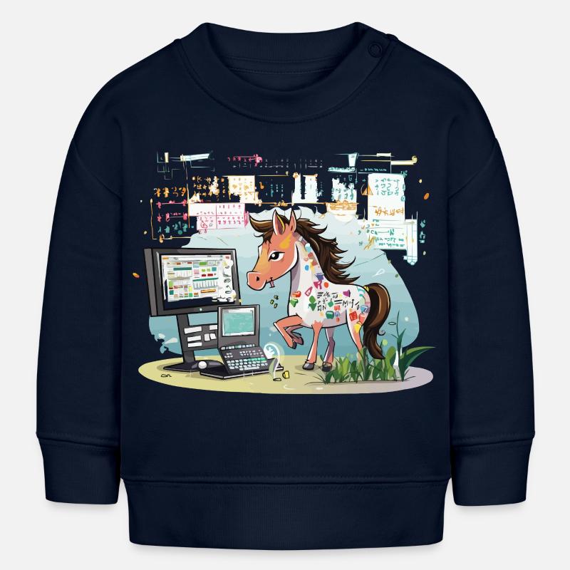 Digital Graffiti Pony - Baby Sweatshirt by Stanley/Stella - navy