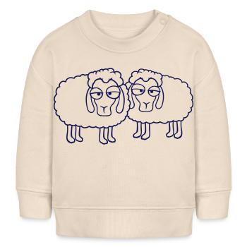 2 sheep tired bored look sheep team cute - Baby Sweatshirt by Stanley/Stella - soft Ecru - Front