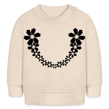 Blumen Ranke im Halbkreis - Baby Organic Sweatshirt Baby Changer von Stanley/Stella - Natur - Vorne
