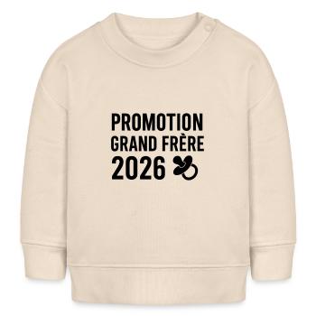 Annonce grossesse Grand frère 2026 - Sweat bébé bio Stanley/Stella - écru doux - Devant
