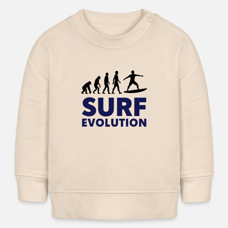 Surf Evolution Board Sea - Baby Sweatshirt by Stanley/Stella - soft Ecru