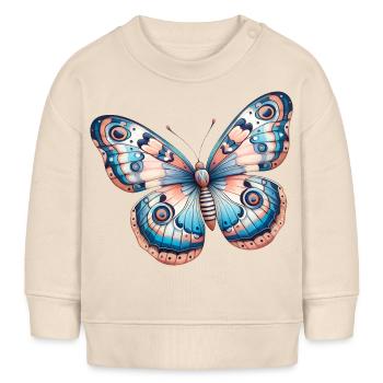Papillon, fleur - Légèreté Envolée - Sweat bébé bio Stanley/Stella - écru doux - Devant
