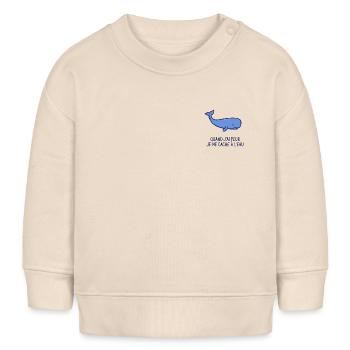 Pottwal - Wenn ich Angst habe, verstecke ich mich im Wasser - Baby Organic Sweatshirt Baby Changer von Stanley/Stella - Natur - Vorne