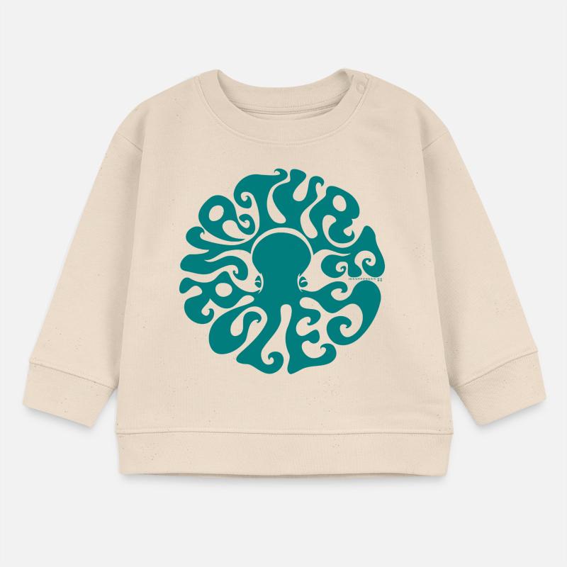 NATURE RULES! Psychedelic Octopus Sixties Turquoise Baby Sweatshirt by Stanley/Stella