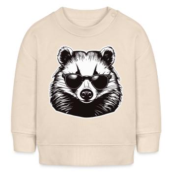 Blaireau / Rongeur / Animal / Rayure / Sauvage - Sweat bébé bio Stanley/Stella - écru doux - Devant