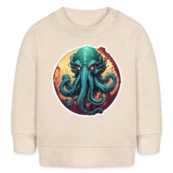 Cthulhu / Démon / Fantastique / Horreur / Tentacule - Sweat bébé bio Stanley/Stella - écru doux - Devant
