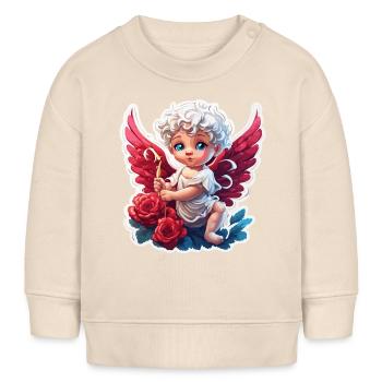 Cupidon / Amour / Flèche / Coeur / Saint Valentin - Sweat bébé bio Stanley/Stella - écru doux - Devant