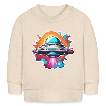 Alien / Vaisseau spatial / OVNI / Zone 51 / Tout / Mars - Sweat bébé bio Stanley/Stella - écru doux - Devant
