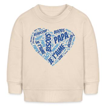 Nachricht Herz Ich liebe dich Papa - Baby Organic Sweatshirt Baby Changer von Stanley/Stella - Natur - Vorne