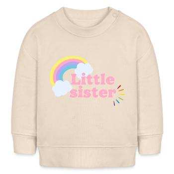 Kleine Schwester Regenbogen - Baby Organic Sweatshirt Baby Changer von Stanley/Stella - Natur - Vorne