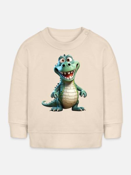 Ein lustiges Krokodil - Baby Organic Sweatshirt Baby Changer von Stanley/Stella - Natur
