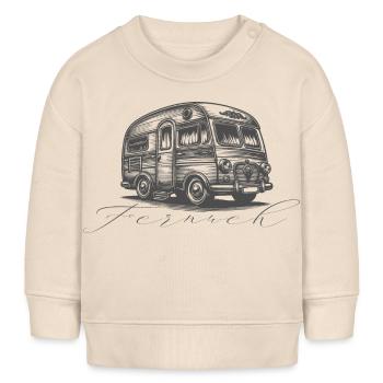 Retro Campervan "Fernweh" - Baby Organic Sweatshirt Baby Changer von Stanley/Stella - Natur - Vorne