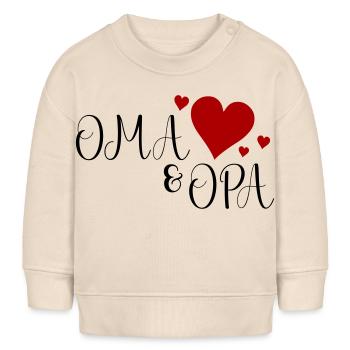 Oma und Opa Herz - Baby Organic Sweatshirt Baby Changer von Stanley/Stella - Natur - Vorne