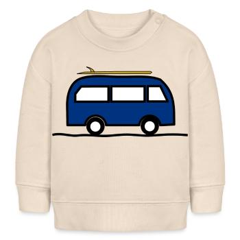 VAN. SURFEN. LEBEN SIE DEN URLAUB. FERIEN. - Baby Organic Sweatshirt Baby Changer von Stanley/Stella - Natur - Vorne