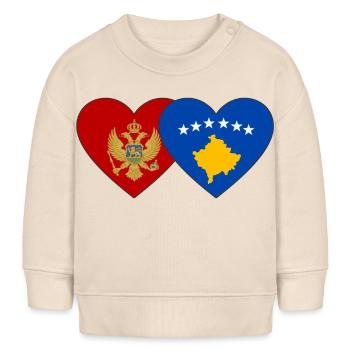 Monténégro Kosovo Drapeau - Sweat bébé bio Stanley/Stella - écru doux - Devant