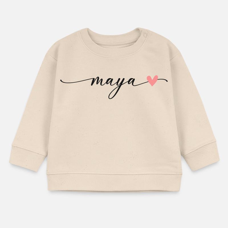 Script de calligraphie de nom maya Sweat bébé bio Stanley/Stella