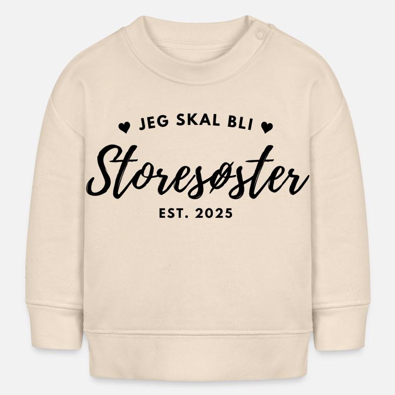 Im Jahr 2025 werde ich eine große Schwester sein - Baby Organic Sweatshirt Baby Changer von Stanley/Stella - Natur