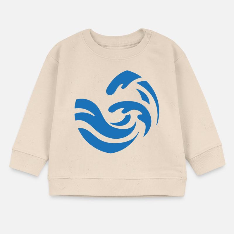 Conception simple de vague bleue Sweat bébé bio Stanley/Stella
