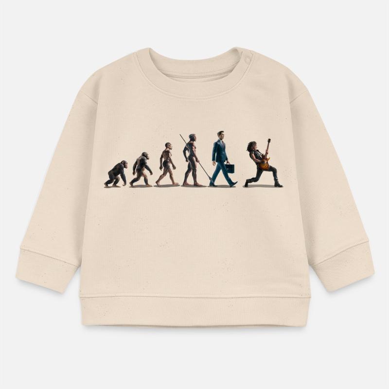 Evolution Guitar Player Baby Organic Sweatshirt Baby Changer von Stanley/Stella