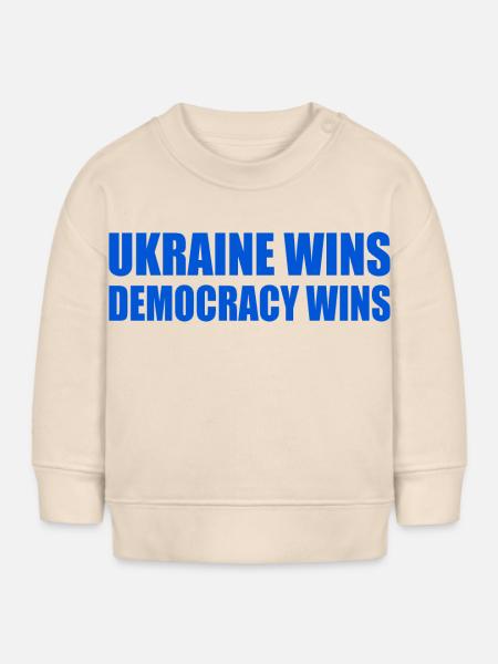 Ukraine wins democracy wins - Baby Organic Sweatshirt Baby Changer von Stanley/Stella - Natur