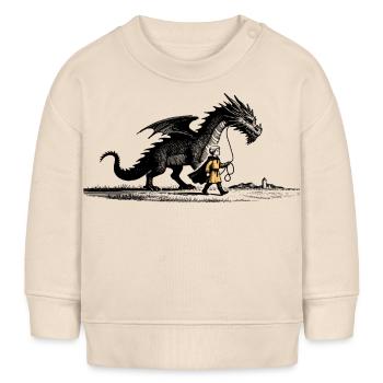 Kleiner Junge mit Drachen - Baby Organic Sweatshirt Baby Changer von Stanley/Stella - Natur - Vorne