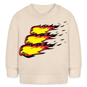 Feuer flamme feuerball agro formation - Baby Organic Sweatshirt Baby Changer von Stanley/Stella - Natur - Vorne