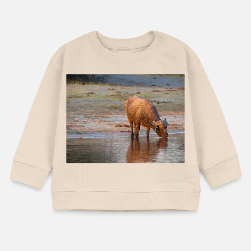 Landschaft am Cubango-Fluss mit Kapbüffel Baby Organic Sweatshirt Baby Changer von Stanley/Stella