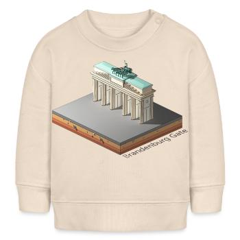 Brandenburger Tor - Baby Organic Sweatshirt Baby Changer von Stanley/Stella - Natur - Vorne