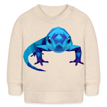Lebendige blaue Eidechse in Bewegung - Baby Organic Sweatshirt Baby Changer von Stanley/Stella - Natur - Vorne