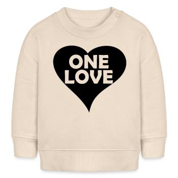 One Love heart black - Baby Organic Sweatshirt Baby Changer von Stanley/Stella - Natur - Vorne