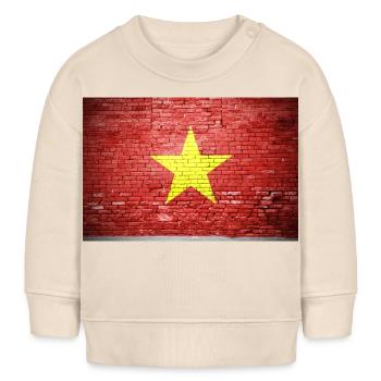 Drapeau vietnamien vietnamien Graffiti sur mur de briques - Sweat bébé bio Stanley/Stella - écru doux - Devant