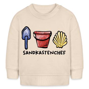 Sandkasten Chef / Spielzeug / Spielplatz / Sommer - Baby Organic Sweatshirt Baby Changer von Stanley/Stella - Natur - Vorne