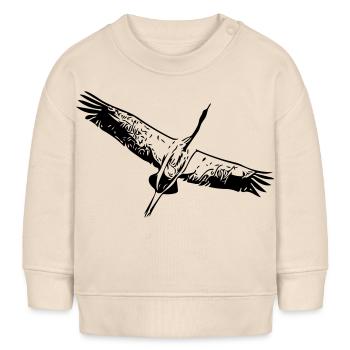 Reiher Vogel im Flug - Baby Organic Sweatshirt Baby Changer von Stanley/Stella - Natur - Vorne