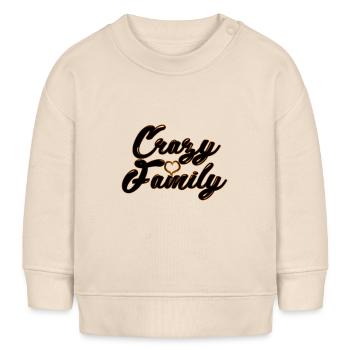 Crazy family - verrückte Familie - Baby Organic Sweatshirt Baby Changer von Stanley/Stella - Natur - Vorne