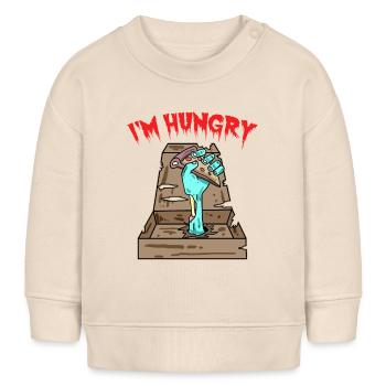 Zombie Pizza Ich habe Hunger - Baby Organic Sweatshirt Baby Changer von Stanley/Stella - Natur - Vorne