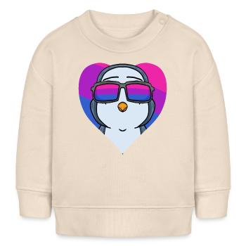 Cadeau pingouin bisexuel - Sweat bébé bio Stanley/Stella - écru doux - Devant